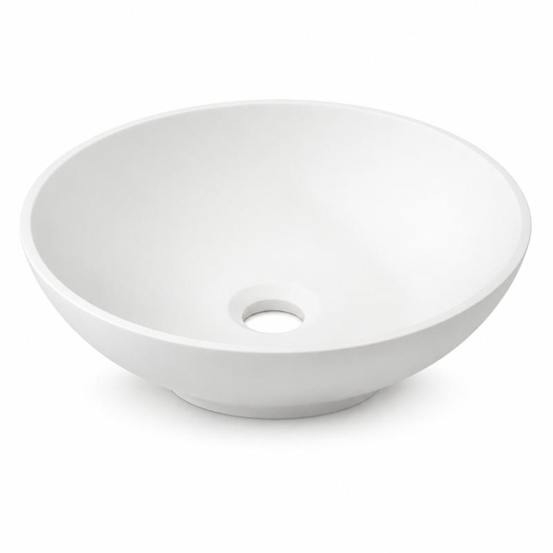Solid S kleine waskom fontein Solid Surface rond 30 x 30 x 11 cm mat wit 1208953273